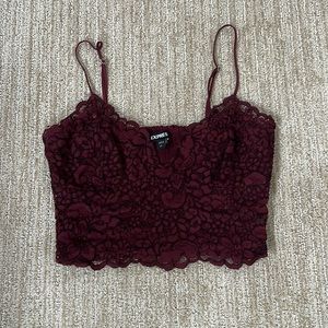 Express lace crop top size XS